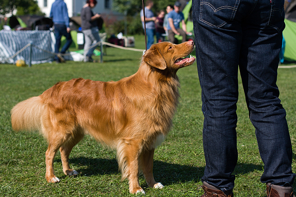 Edison steht vor Stephan und lächelt in der Sonne