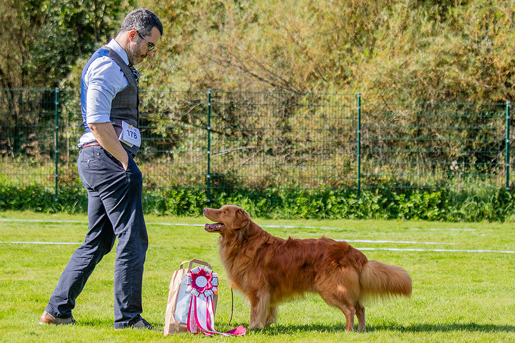 Edison posiert frei vor Stephan fürs Siegerfoto