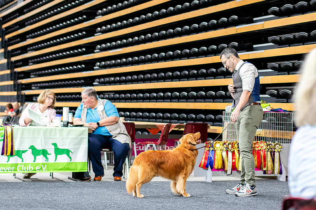 Edison steht vor dem Richtertisch, wo die Richterin ihren Bericht diktiert