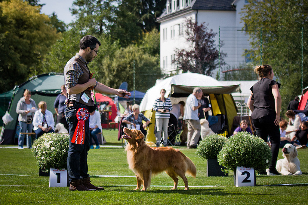 Edison steht als Erstplatzierter frontal vor Stephan und schaut dabei lächelnd zu ihm hoch