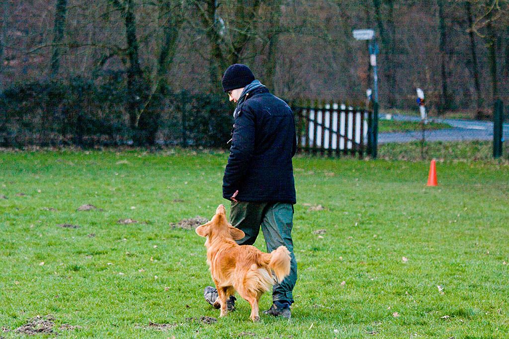 Edison läuft sich mit Stephan auf dem Platz ein