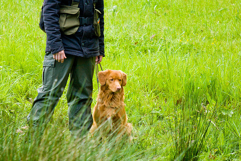 Edison sitzt neben Stephan am Ufer