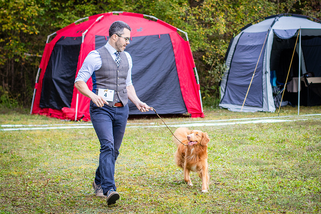Newton schaut beim Austrudeln zu Stephan hoch und lächelt ihn breit an