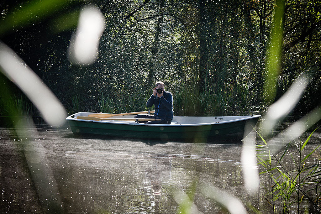 Andreas im Boot beim Fotosschießen